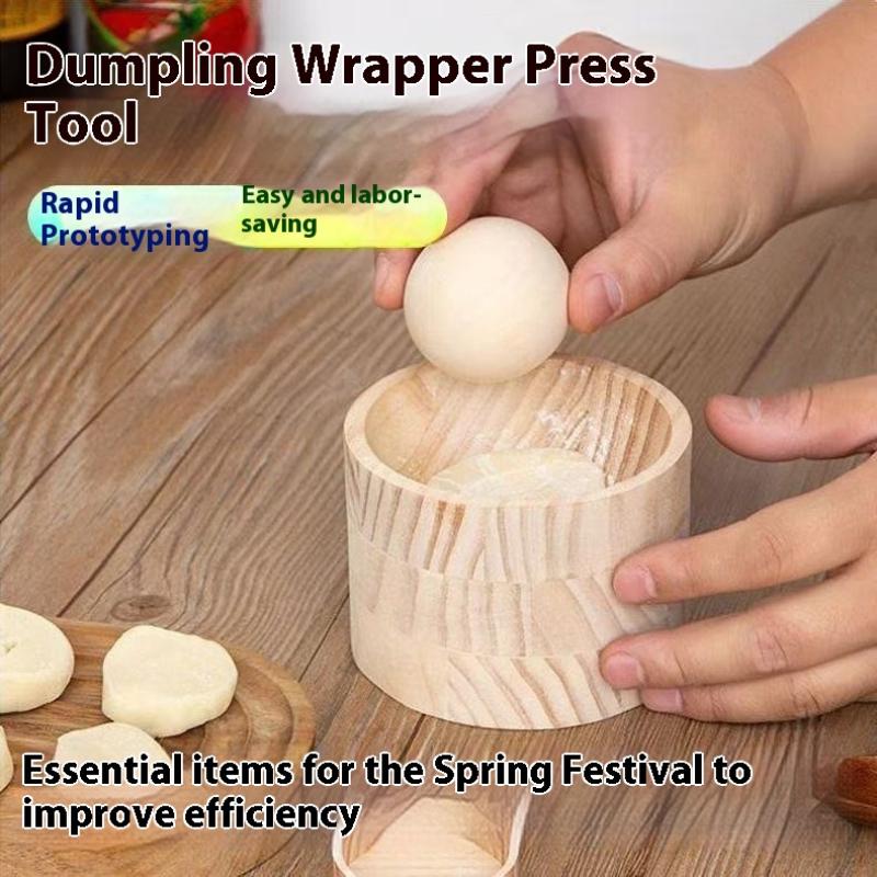 Dumpling Press Set - 1세트 나무 만두 제조기 - 수동
