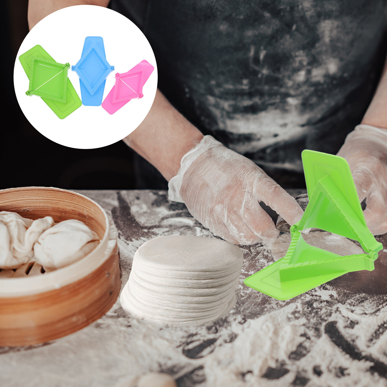 Potsticker Mold - 3종 만두 메이커 수동 몰드 주방