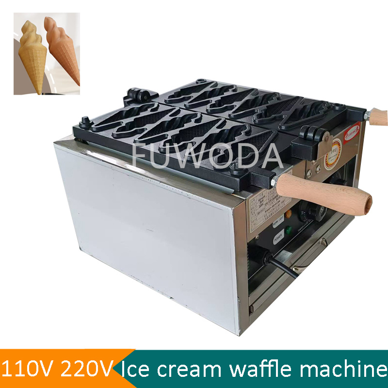 Waffle Cone Maker - 전기 아이스크림 와플 콘 제조기 6개입