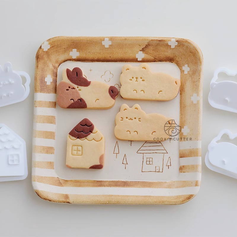 만화 동물 쿠키 커터 동물 귀여운 고양이 토끼 곰 비스 - Bunny Cake Mold 리뷰 및 가격