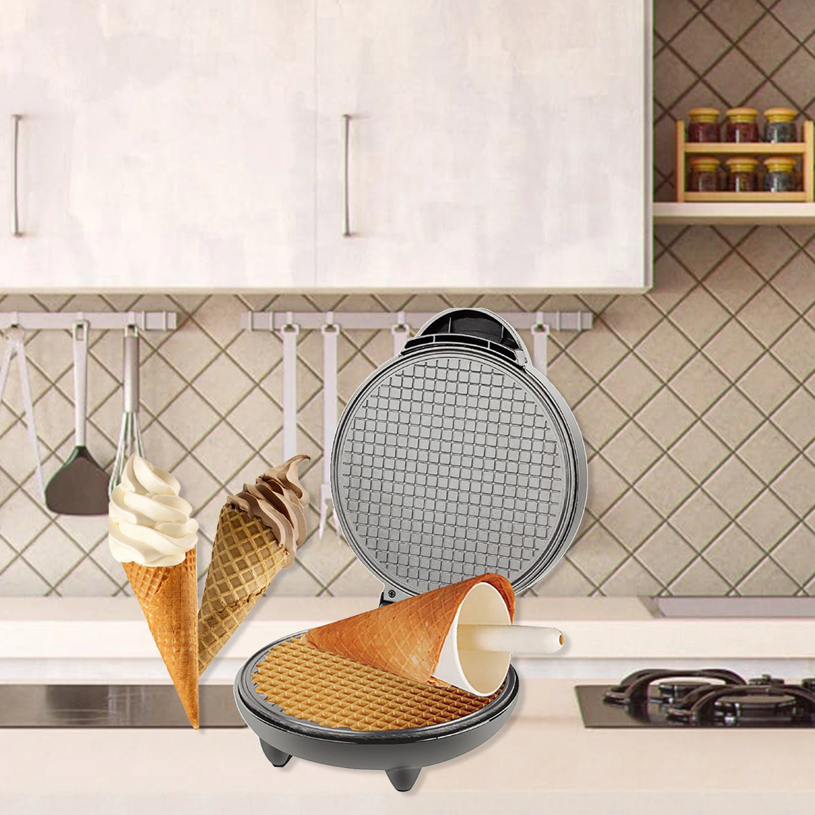 1200W 와플 메이커 논스틱 베이킹 아이언 머신 스테 - Waffle Cone Maker 리뷰 및 가격