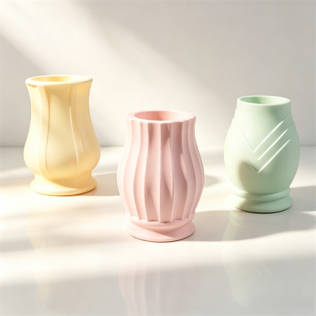 엠보싱 패턴 곡선형 꽃병 실리콘 몰드, 드라이플라워 홈 - Potsticker Mold 리뷰 및 가격