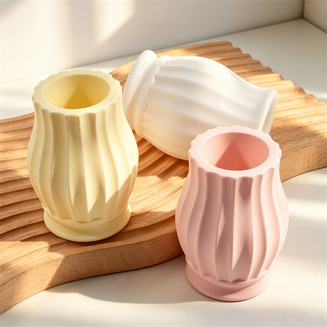 엠보싱 패턴 곡선형 꽃병 실리콘 몰드, 드라이플라워 홈 - Potsticker Mold 리뷰 및 가격