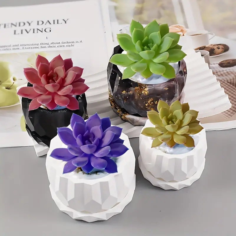 콘크리트 꽃 냄비와 접시에 대 한 1 세트 실리콘 화분 - Potsticker Mold 리뷰 및 가격
