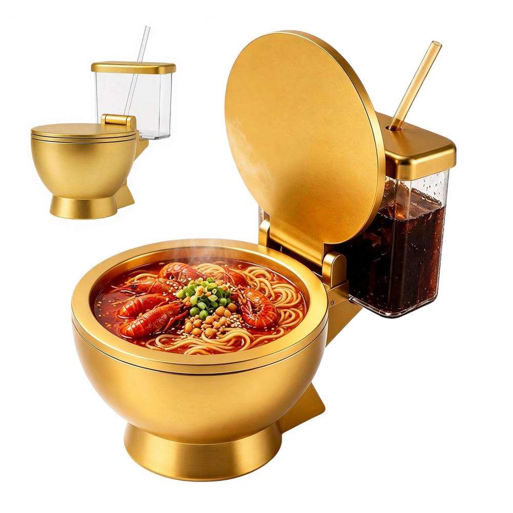 화장실 모양 라면 그릇 세트, 내장형 컵과 빨대 디자인 - Dim Sum Basket 리뷰 및 가격
